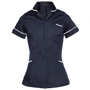 CLE-DE-TOUS-Camisa-Uniforme-Casaca-Peluquera-Manga-Corta-para-Esttica-SPA-para-Mujer-color-Azul-Talla12-14-16-0-300x300